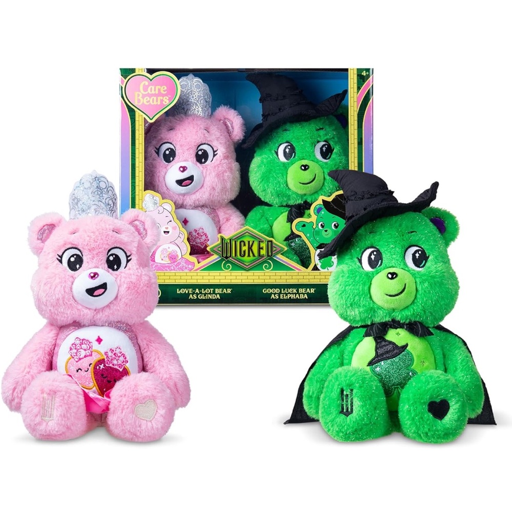 Care Bears Pink Love-A-Lot & Green Good Luck Plush Duo - Pink, Green